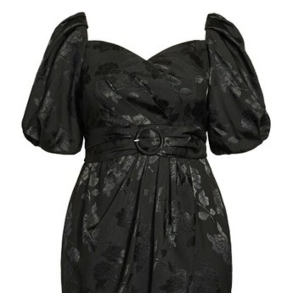 NWT City Chic Black Sweetheart Jacquard Dress - Picture 5 of 7